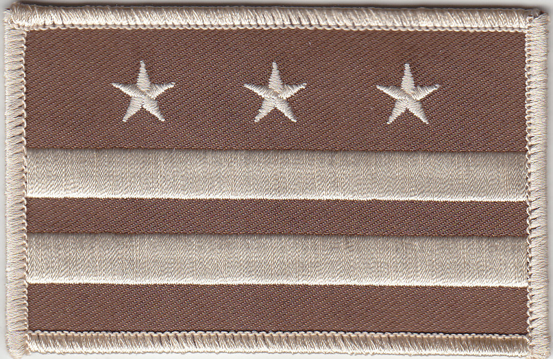 Washington DC Flag Patch DESERT TAN on BROWN District of Columbia